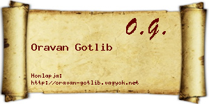 Oravan Gotlib névjegykártya